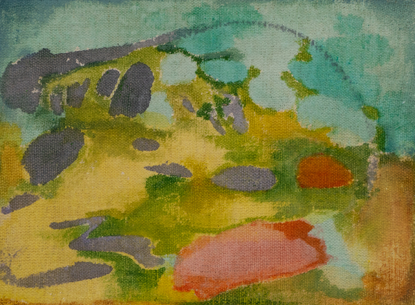 Canzone dell’erba, 16.5 x 22.5 cm, Oil, tempera, natural glue, pigments, on antique hemp, 2025